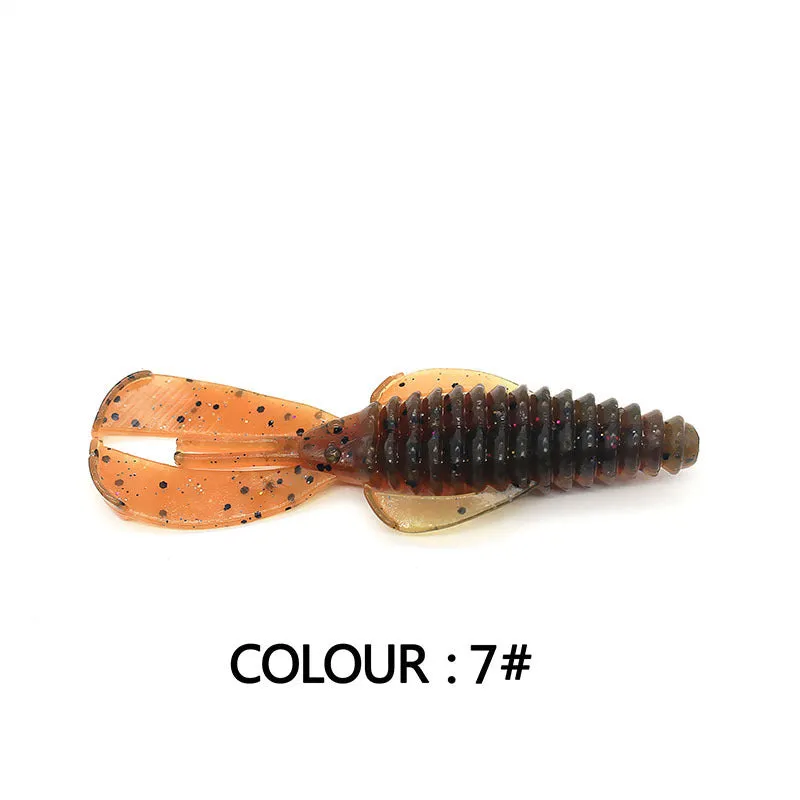 PVC soft plastic fishing lure in two sizes, 8cm and 12cm, shown in various colours from a twelve-colour selection.