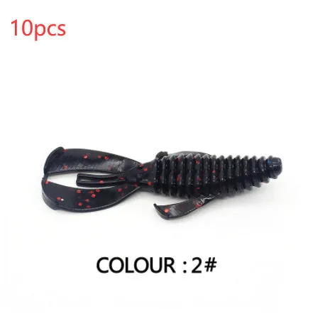 PVC soft plastic fishing lure in two sizes, 8cm and 12cm, shown in various colours from a twelve-colour selection.