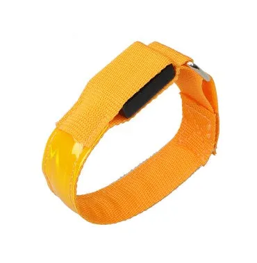 LED arm band with 7 colour options and 3 blink modes on black nylon strap