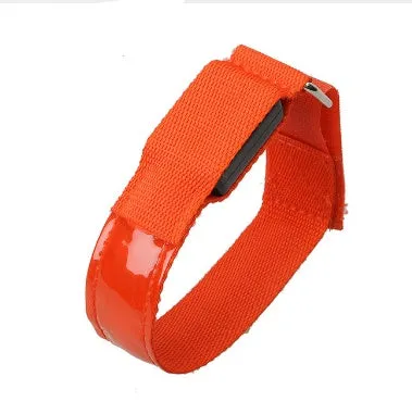 LED arm band with 7 colour options and 3 blink modes on black nylon strap