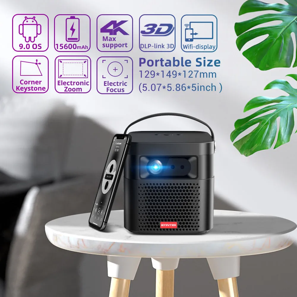 U70 Pro rechargeable smart projector with Android 9.0 and built-in battery