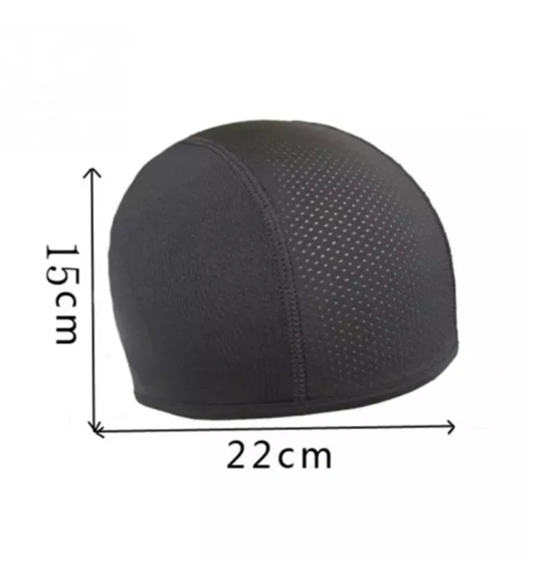 Black anti-sweat quick-dry cycling cap made of polyester spandex for helmet use