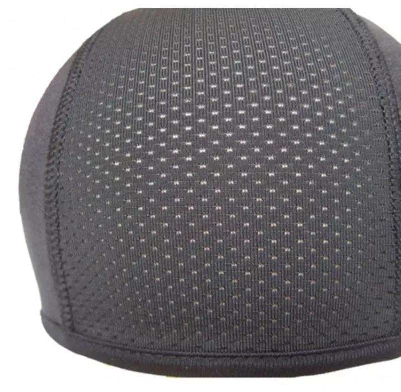 Black anti-sweat quick-dry cycling cap made of polyester spandex for helmet use