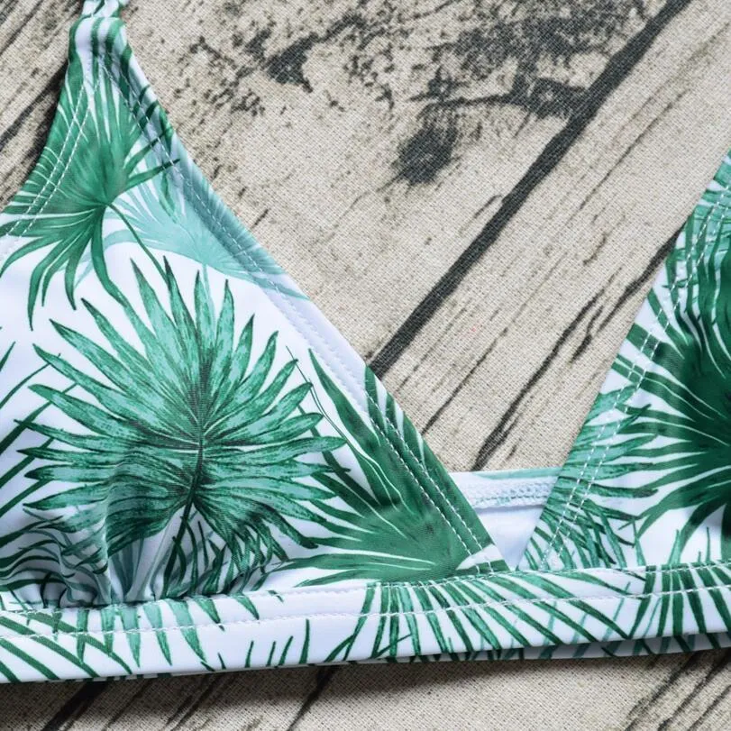 Women's push up padded micro bikini set in solid colour with adjustable straps