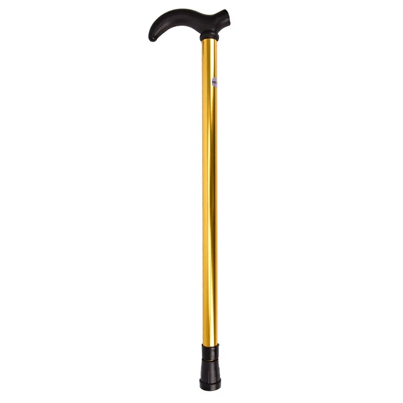 Telescopic aluminium walking stick with rubber tip and woven handle