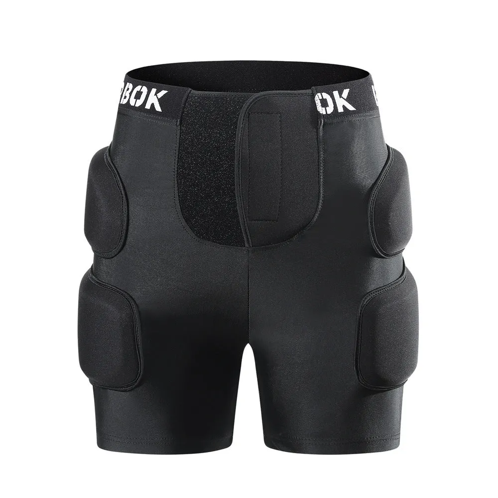 Black sports hip protection pad with spandex and NBR foam for roller skating and skateboarding safety