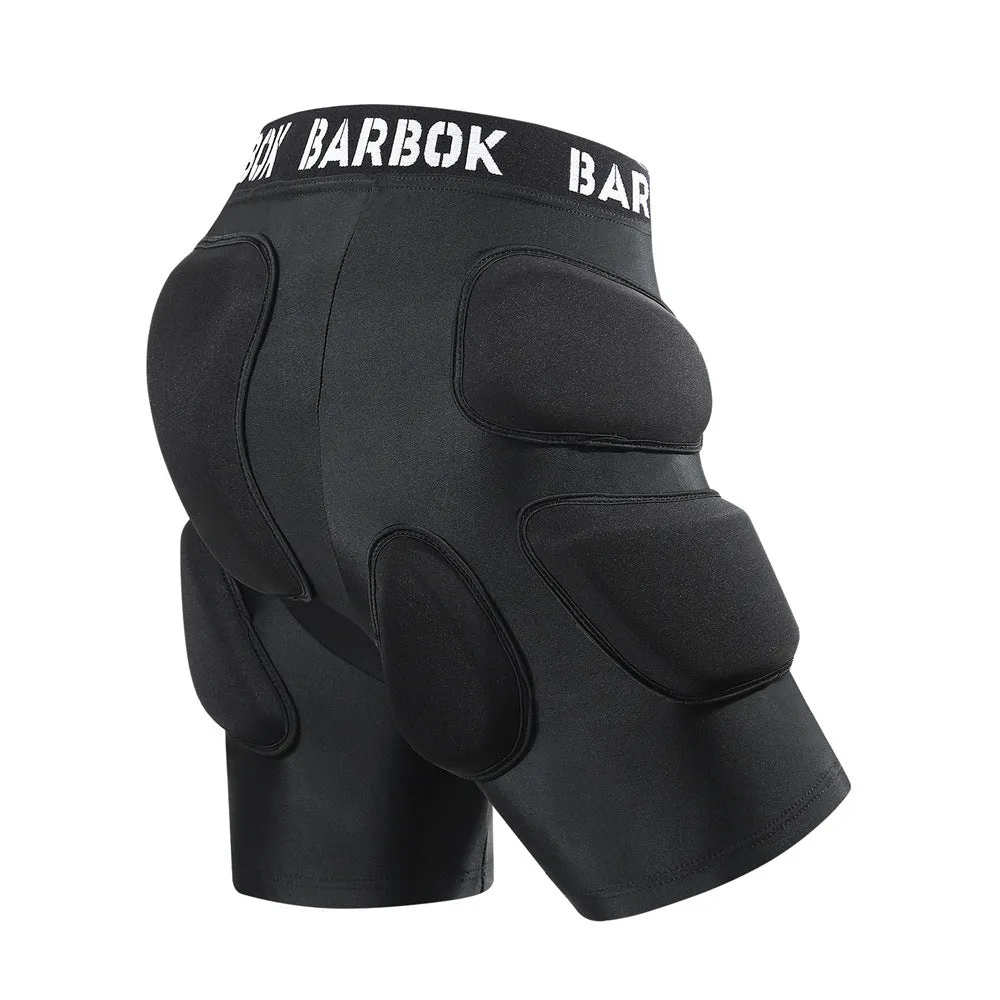 Black sports hip protection pad with spandex and NBR foam for roller skating and skateboarding safety