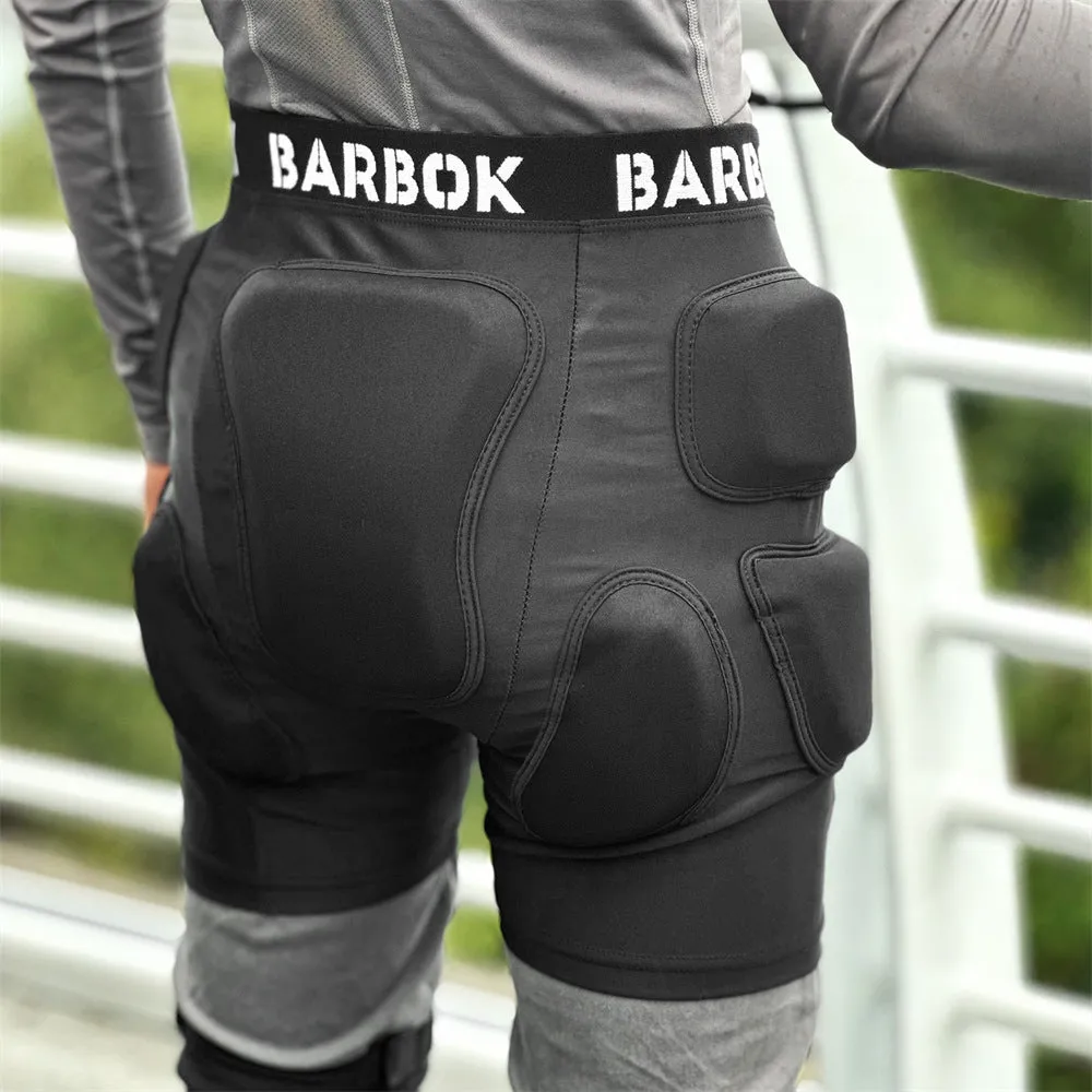 Black sports hip protection pad with spandex and NBR foam for roller skating and skateboarding safety
