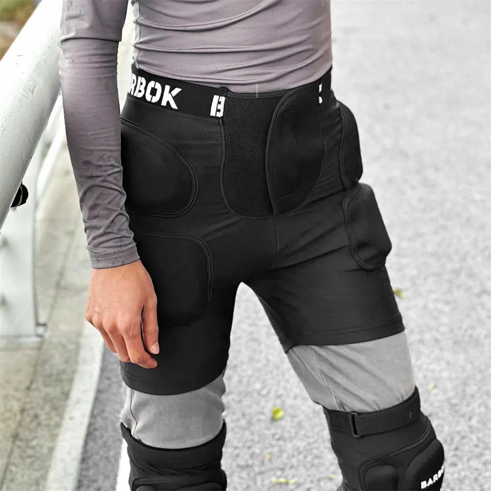 Black sports hip protection pad with spandex and NBR foam for roller skating and skateboarding safety