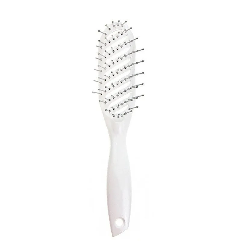 Anti-static vent hairbrush comb in black, measuring 240x55mm with hollow design and SBS nylon bristles