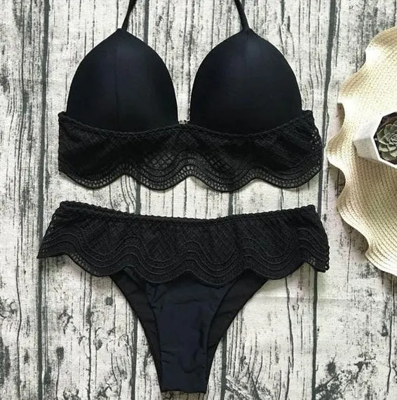 Miller Swimsuit women's one-piece in black low waist with size chart measurements in centimetres