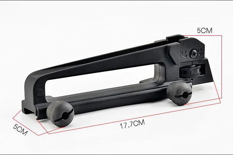 Metal lifting handle rail attached to a rail system, available in handle and handle rail colour options.