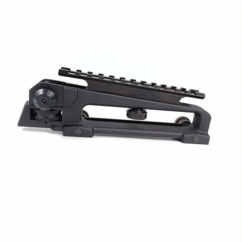 Metal lifting handle rail attached to a rail system, available in handle and handle rail colour options.