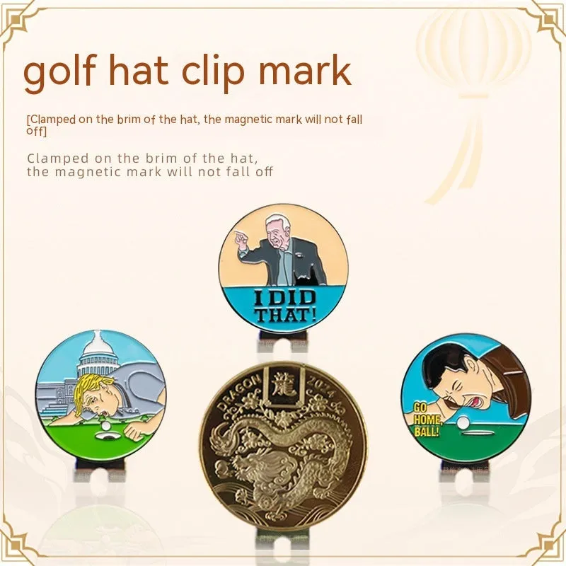Zinc alloy hat clip with dragon year design for golf caps and personalised accessories