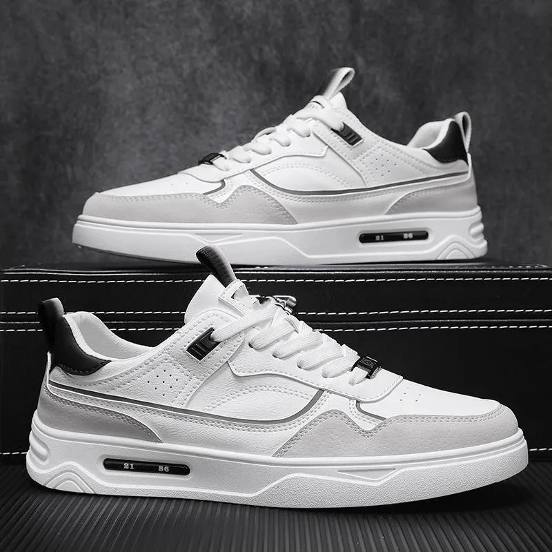 Men and women's casual board shoes in beige and white with rubber sole and mesh upper, flat heel