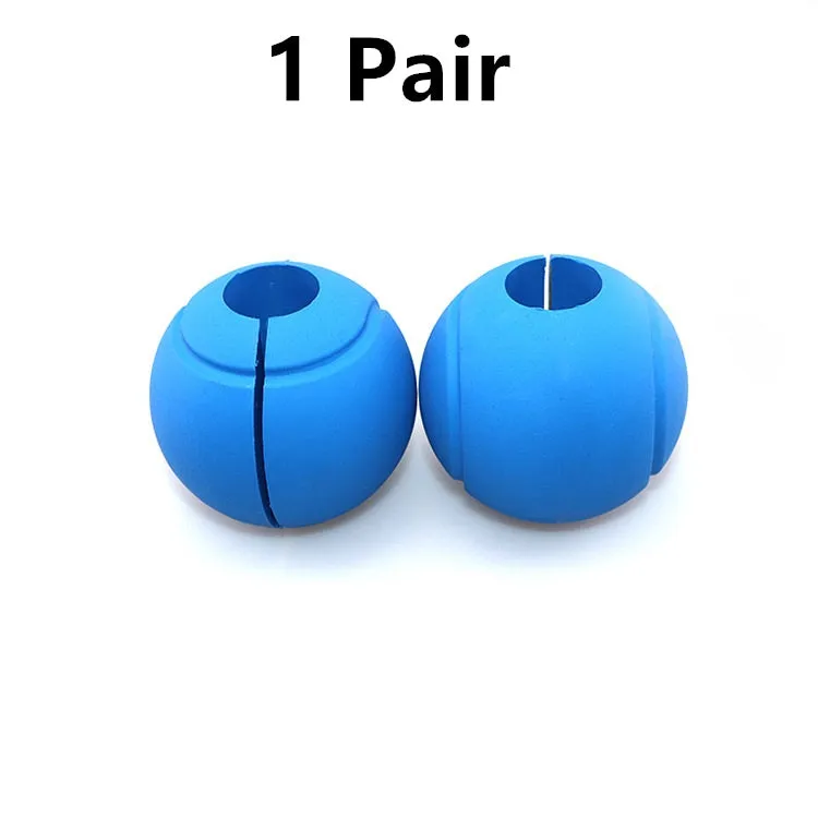 Set of fashion silicone dumbbell and barbell grips in round and grid patterns, black and blue, food-grade material