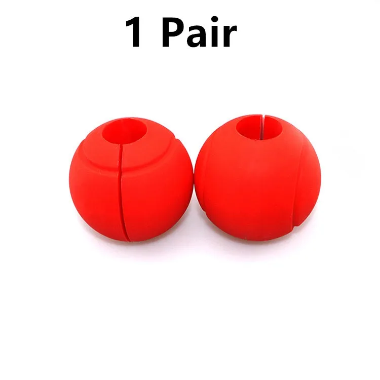 Set of fashion silicone dumbbell and barbell grips in round and grid patterns, black and blue, food-grade material