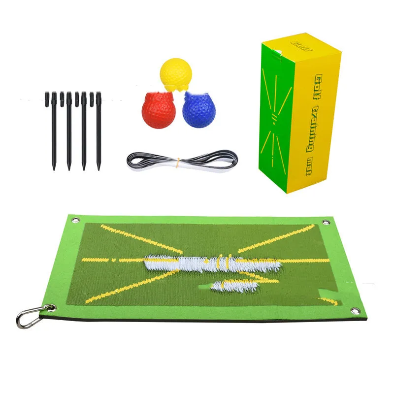 Indoor golf practice pad with crystal swan suede surface, SBR base, three rainbow balls, 30x60cm