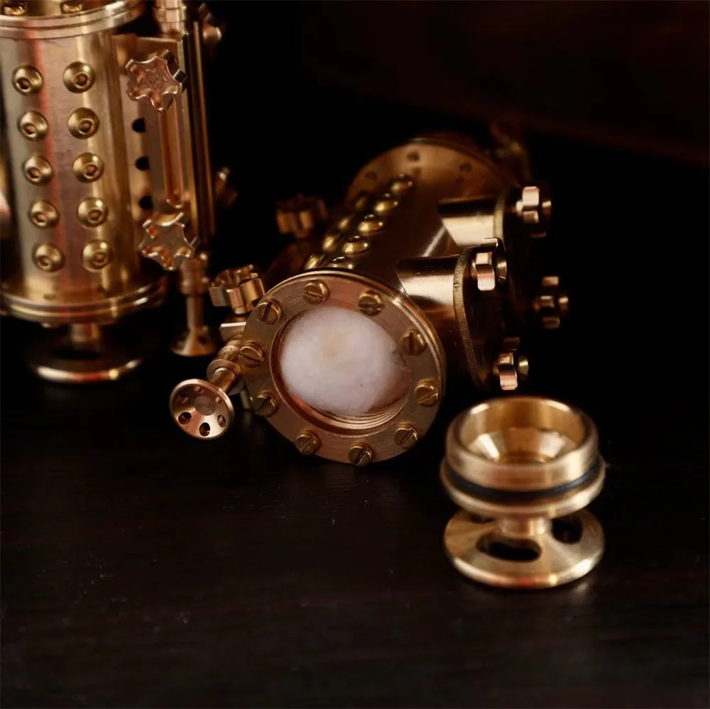 All copper handmade mechanical punk kerosene lighter in brass colour with shaft even style