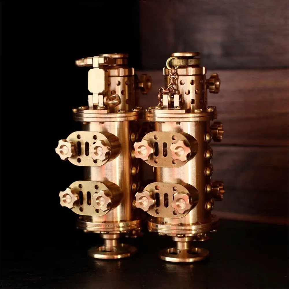 All copper handmade mechanical punk kerosene lighter in brass colour with shaft even style