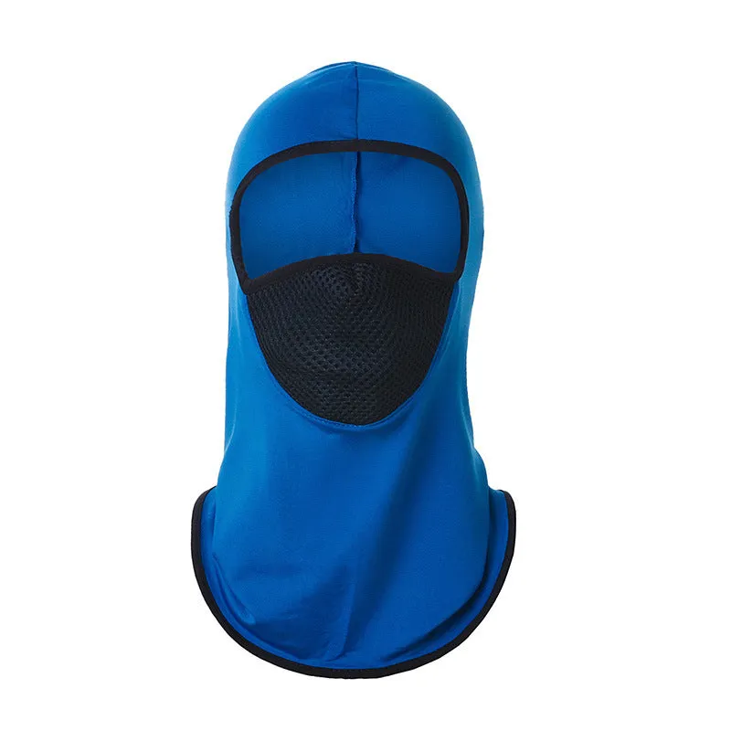 Printed breathable polyester ice silk headgear mask in orange, one size 24x42cm, for outdoor sun protection