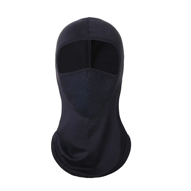 Printed breathable polyester ice silk headgear mask in orange, one size 24x42cm, for outdoor sun protection