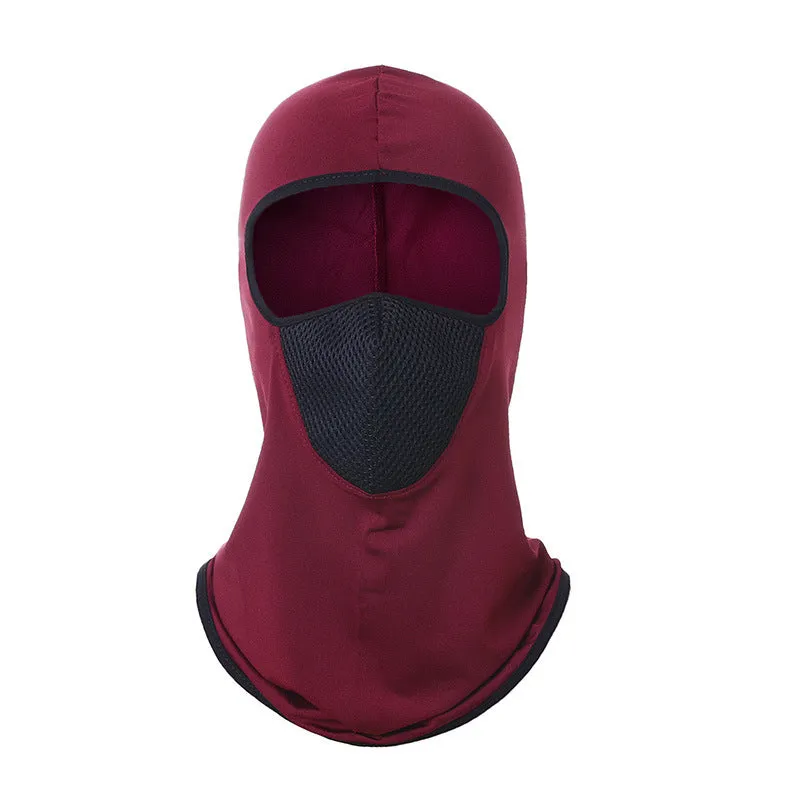 Printed breathable polyester ice silk headgear mask in orange, one size 24x42cm, for outdoor sun protection