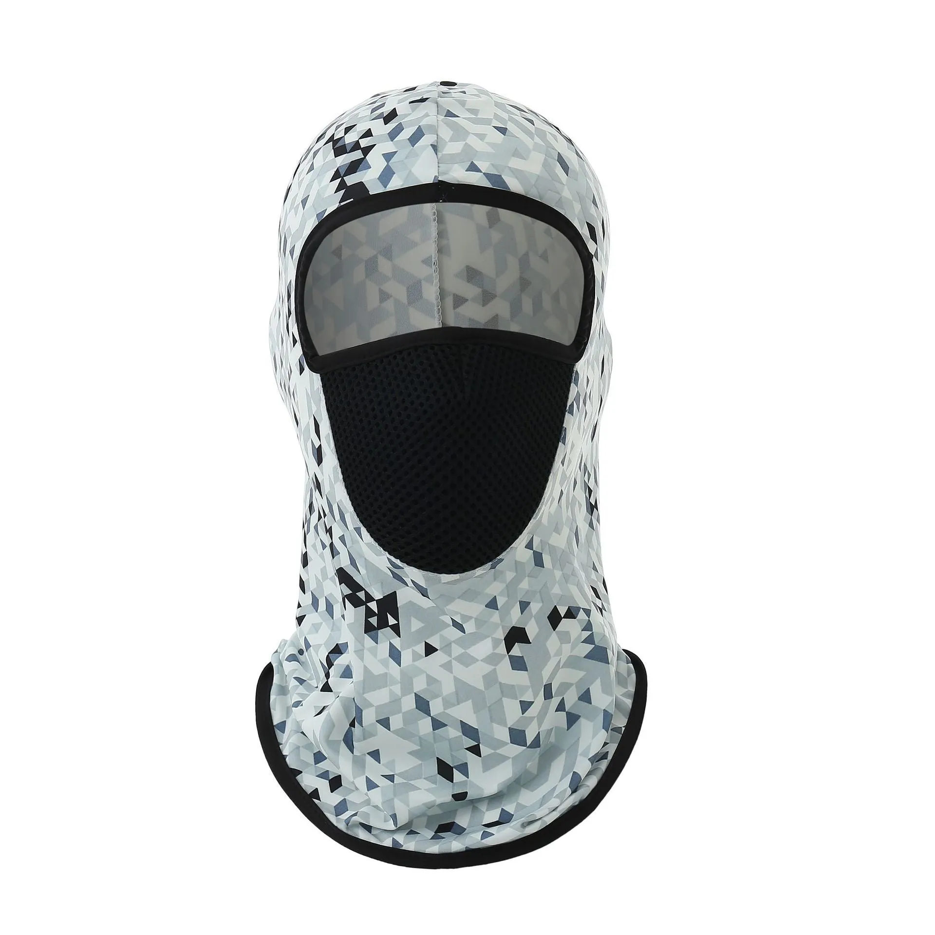 Printed breathable polyester ice silk headgear mask in orange, one size 24x42cm, for outdoor sun protection