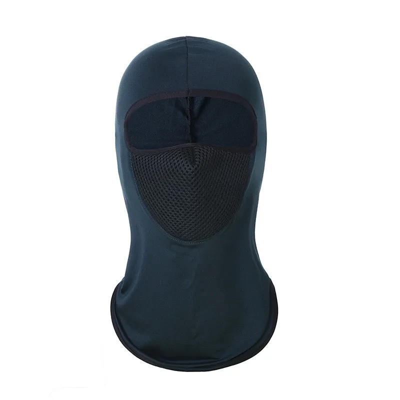Printed breathable polyester ice silk headgear mask in orange, one size 24x42cm, for outdoor sun protection