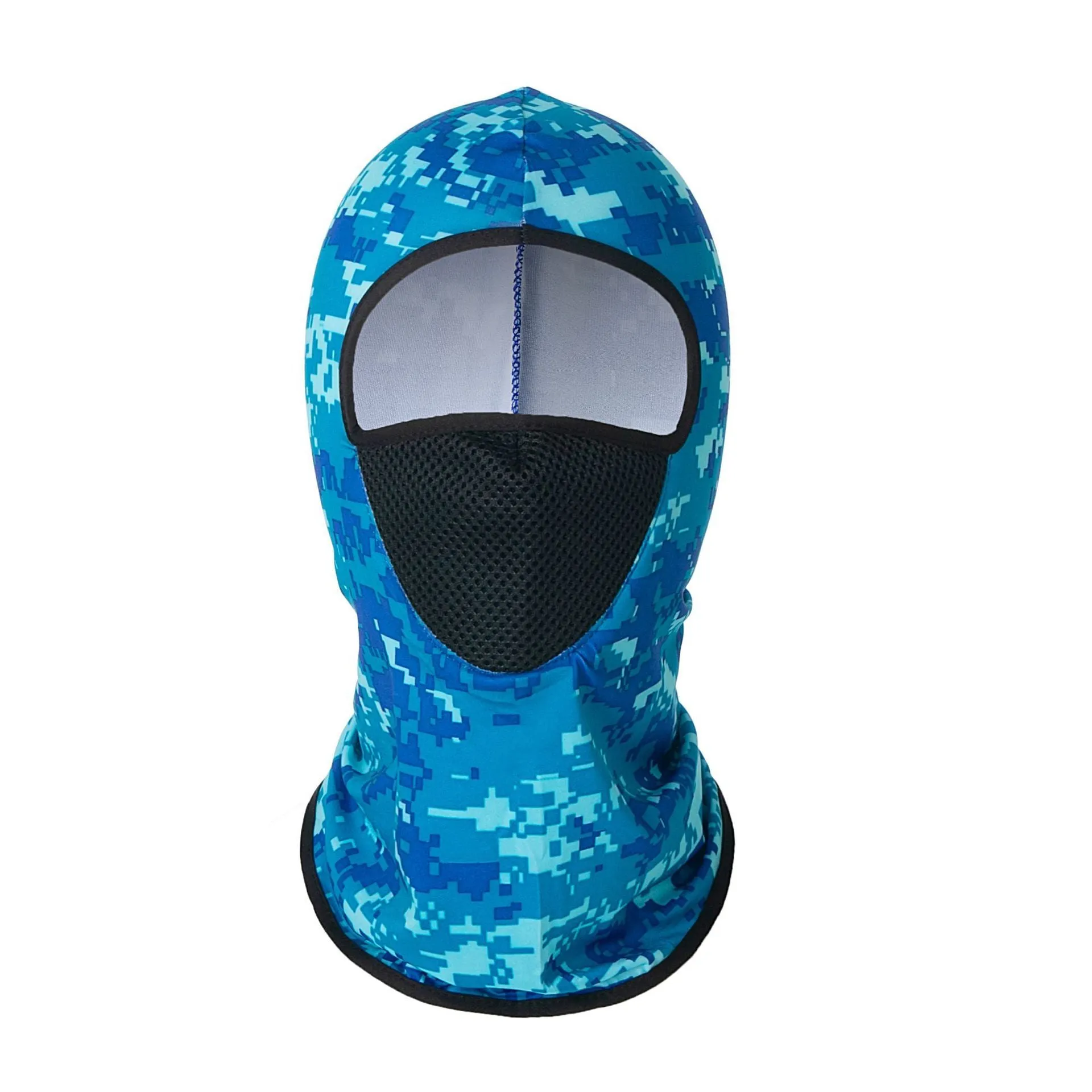 Printed breathable polyester ice silk headgear mask in orange, one size 24x42cm, for outdoor sun protection