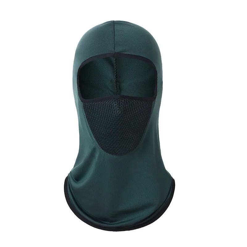 Printed breathable polyester ice silk headgear mask in orange, one size 24x42cm, for outdoor sun protection