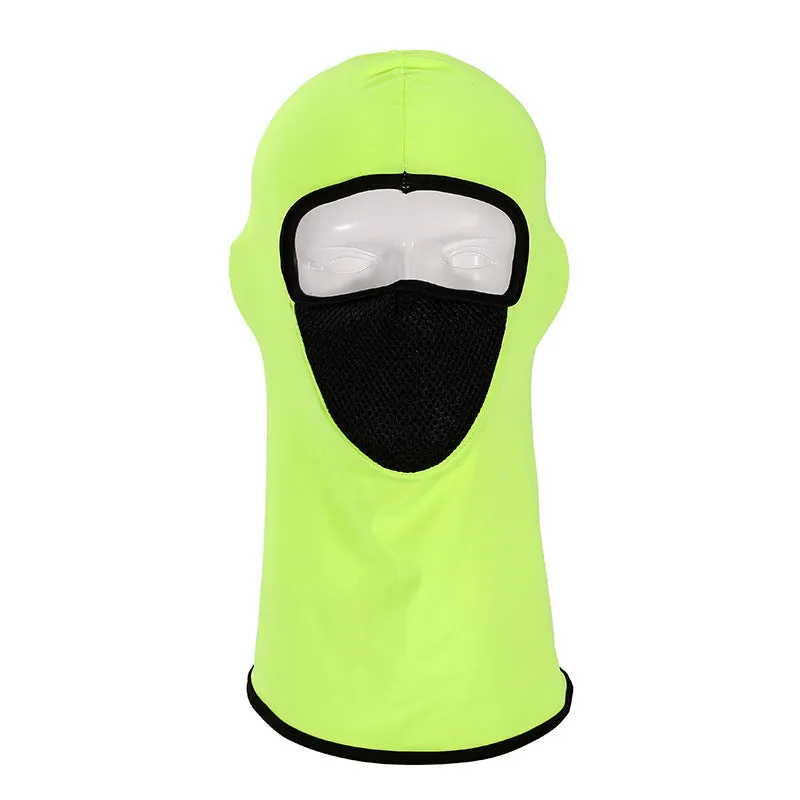 Printed breathable polyester ice silk headgear mask in orange, one size 24x42cm, for outdoor sun protection