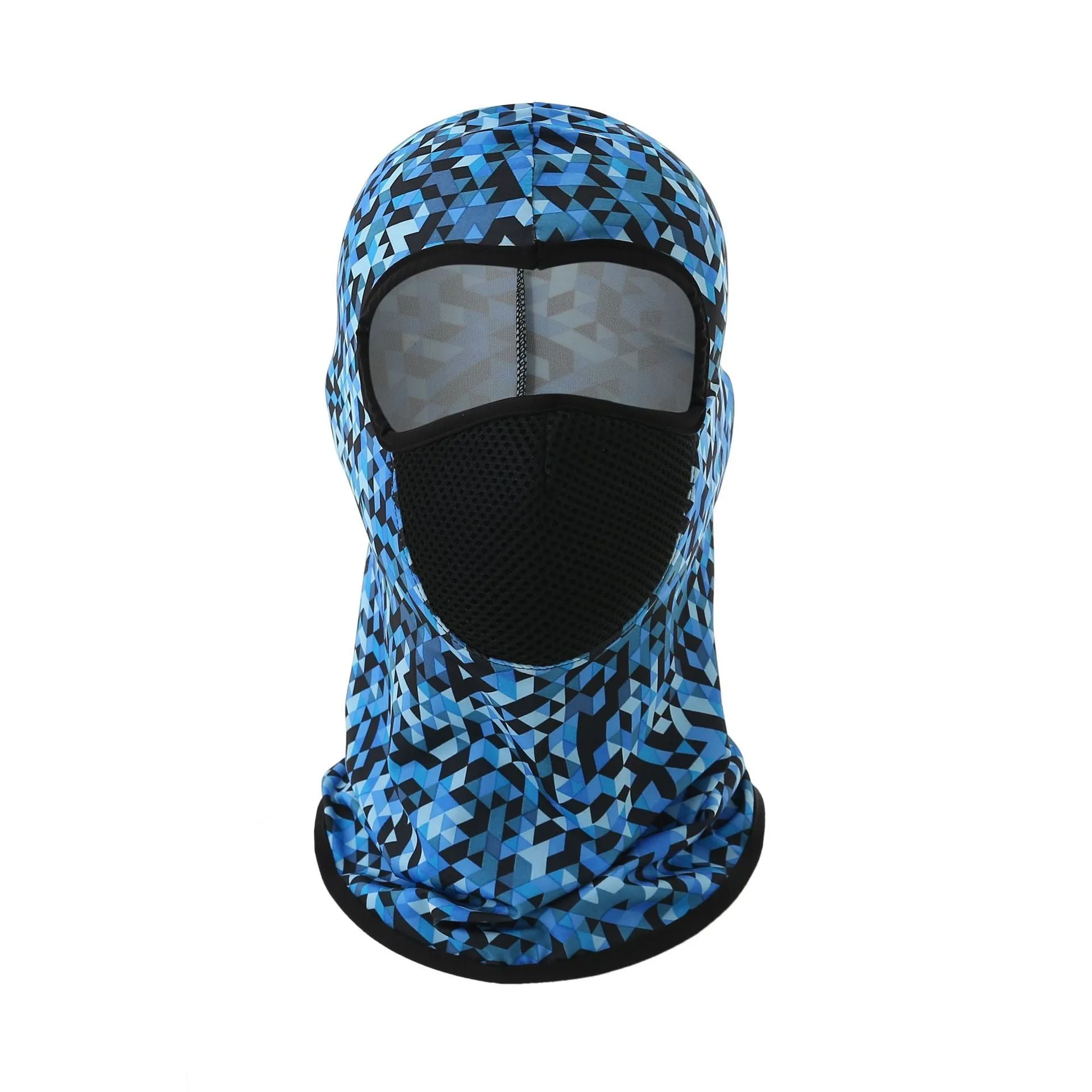 Printed breathable polyester ice silk headgear mask in orange, one size 24x42cm, for outdoor sun protection