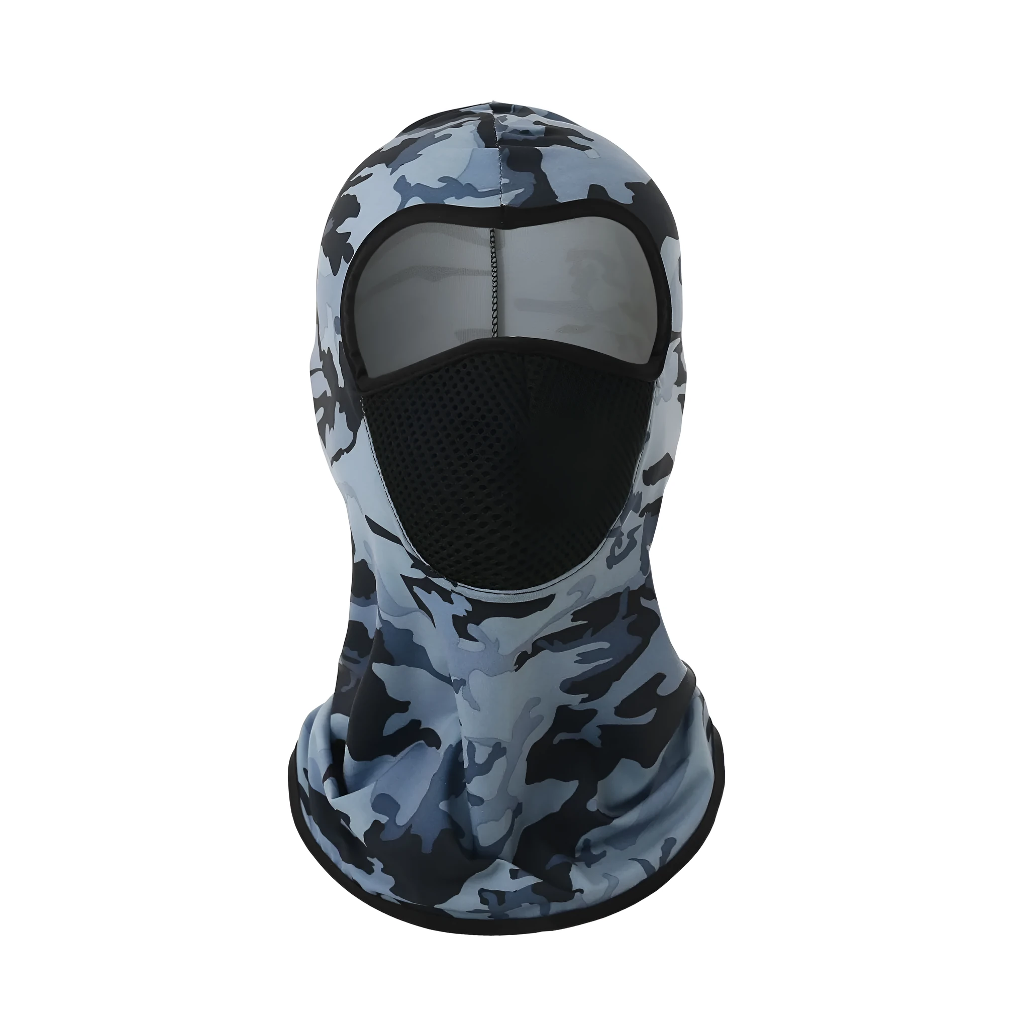 Printed breathable polyester ice silk headgear mask in orange, one size 24x42cm, for outdoor sun protection
