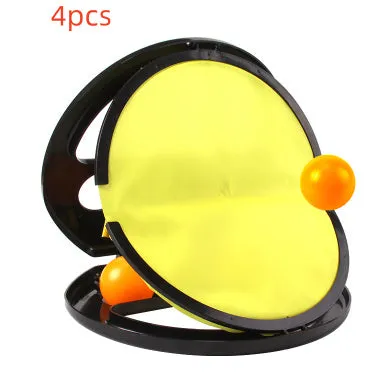 Yellow ABS hand catching ball racket with 20cm diameter surface for parent-child outdoor fitness play