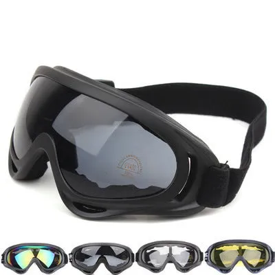 X400 motorcycle windshield sand goggles with PC lens and ventilation system in transparent colour