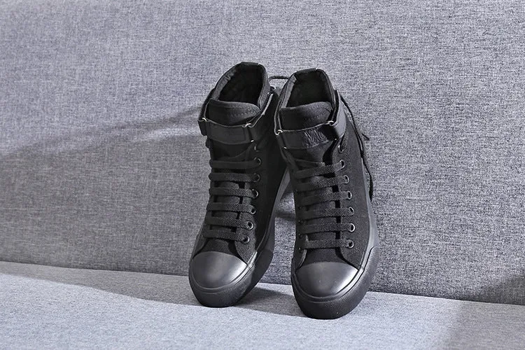 Women's lace up plimsoll canvas shoes casual flat sneakers black white