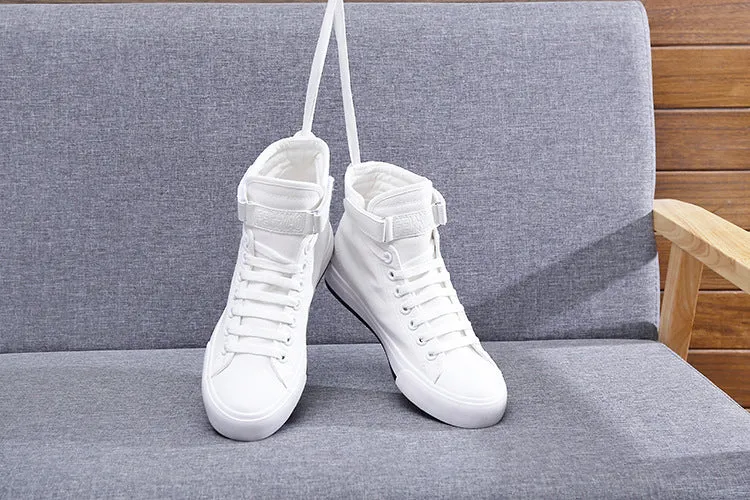 Women's lace up plimsoll canvas shoes casual flat sneakers black white