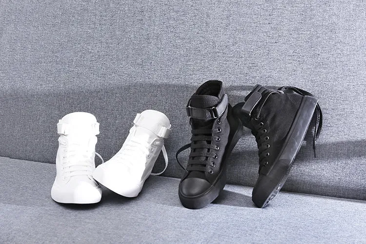 Women's lace up plimsoll canvas shoes casual flat sneakers black white