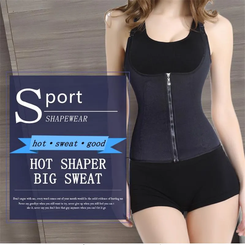 Adjustable zipper waist shaper and trimmer in black for women tummy control