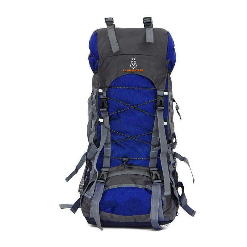60L unisex outdoor backpack in ArmyGreen with waterproof and anti-theft features