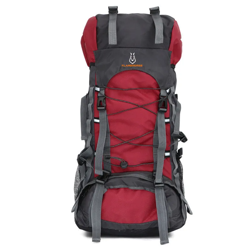 60L unisex outdoor backpack in ArmyGreen with waterproof and anti-theft features