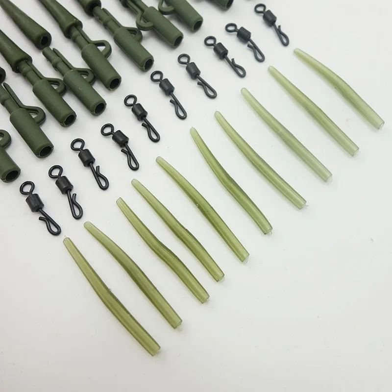 Carp fishing gear accessories 40-piece set in grass green colour made from ABS alloy copper