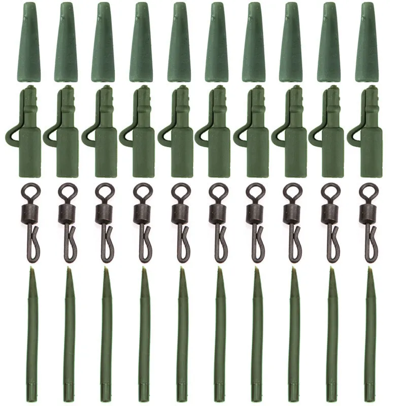 Carp fishing gear accessories 40-piece set in grass green colour made from ABS alloy copper