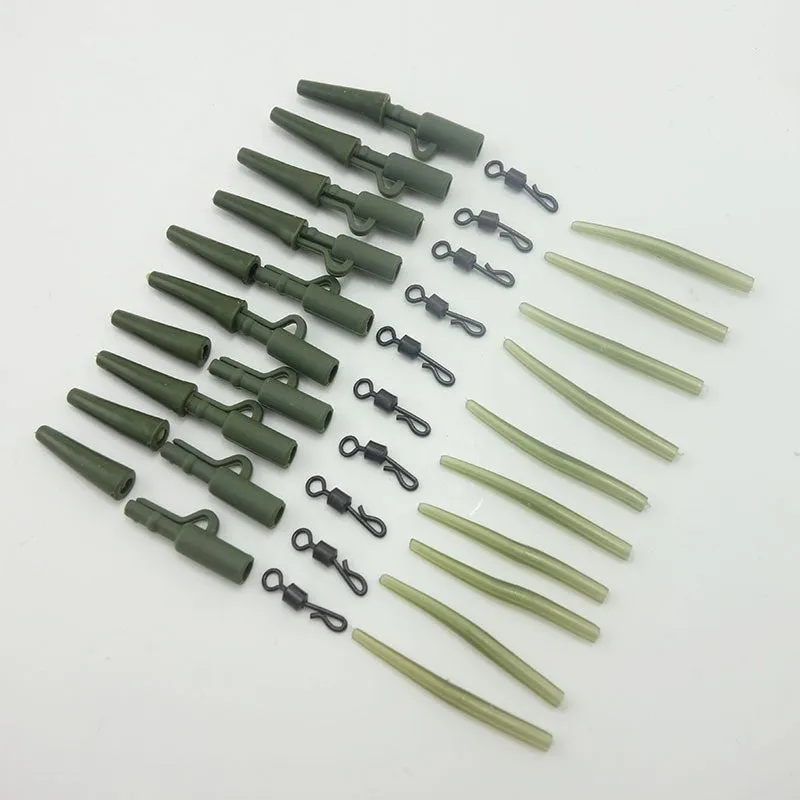 Carp fishing gear accessories 40-piece set in grass green colour made from ABS alloy copper