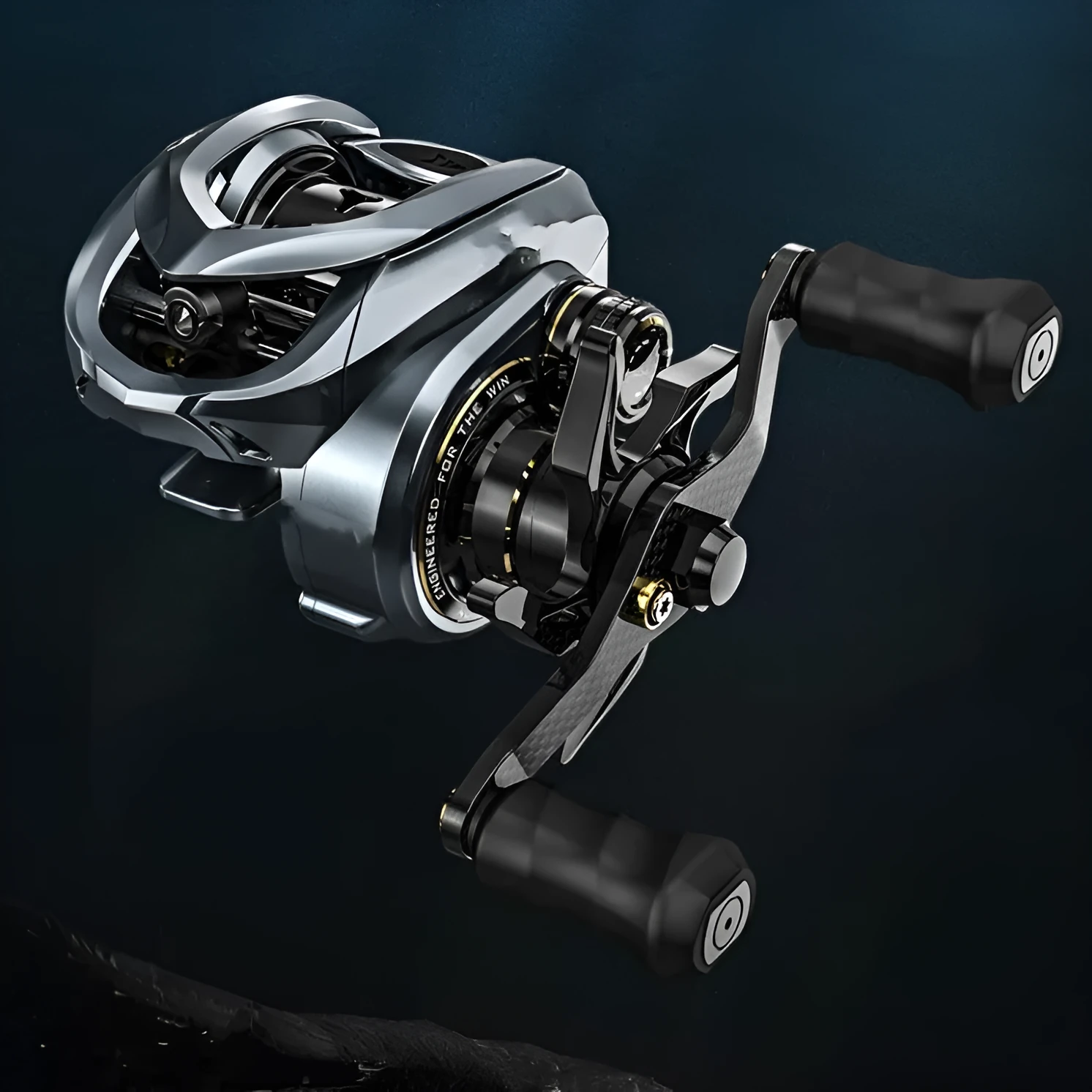Magnesium frame baitcasting reel with bait finesse system in Falcon microdroplet colour