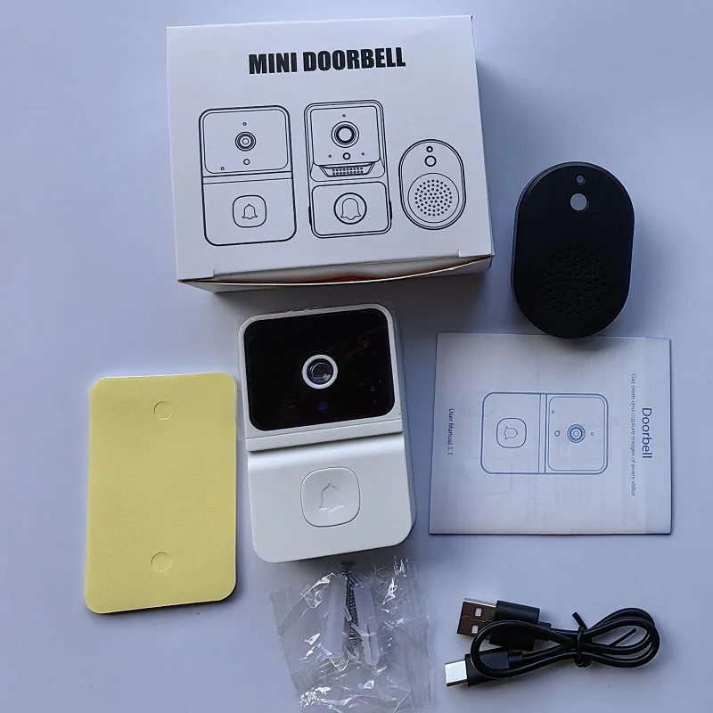 Intelligent visual doorbell surveillance camera with built-in lithium battery, black version, for household use