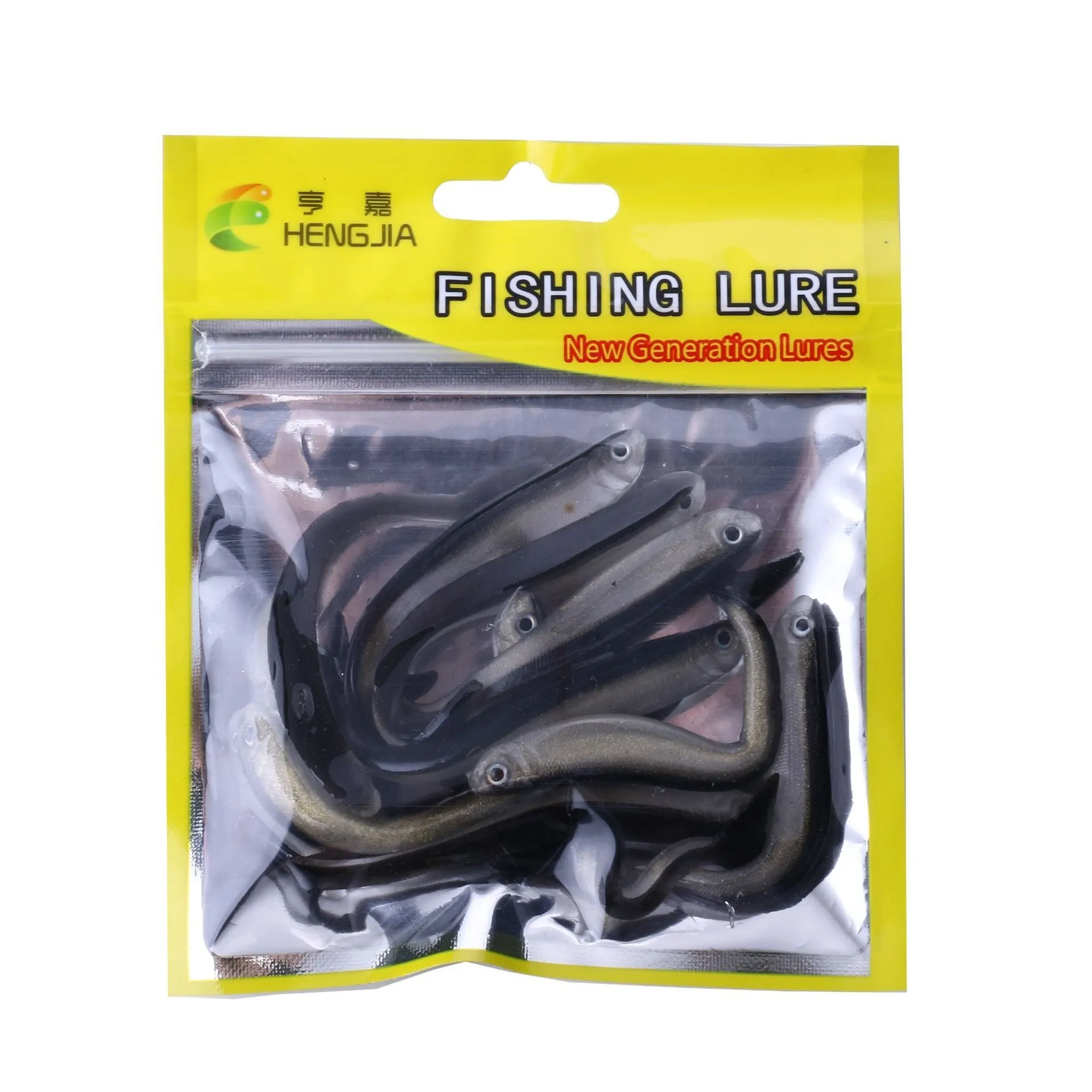 Pack of ten fishing loach soft baits plastic two-colour soft fish lures