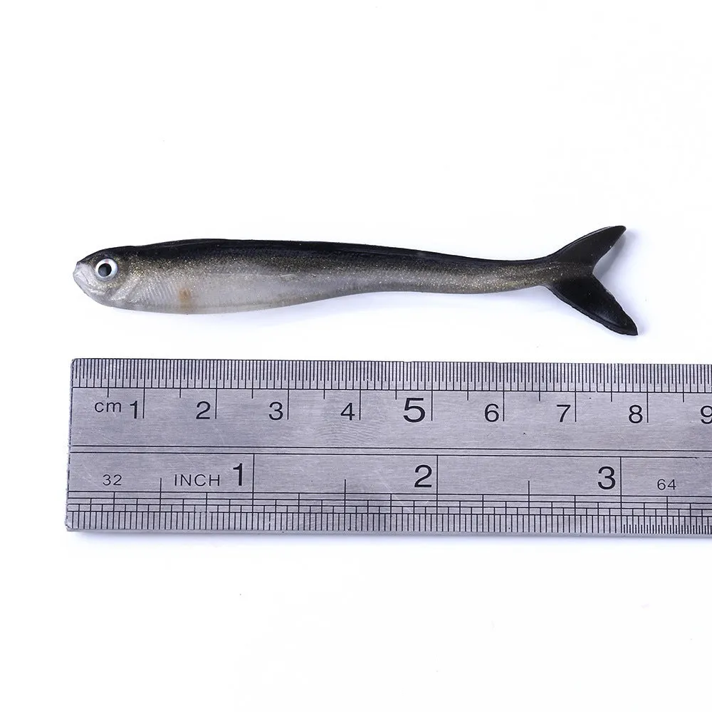 Pack of ten fishing loach soft baits plastic two-colour soft fish lures