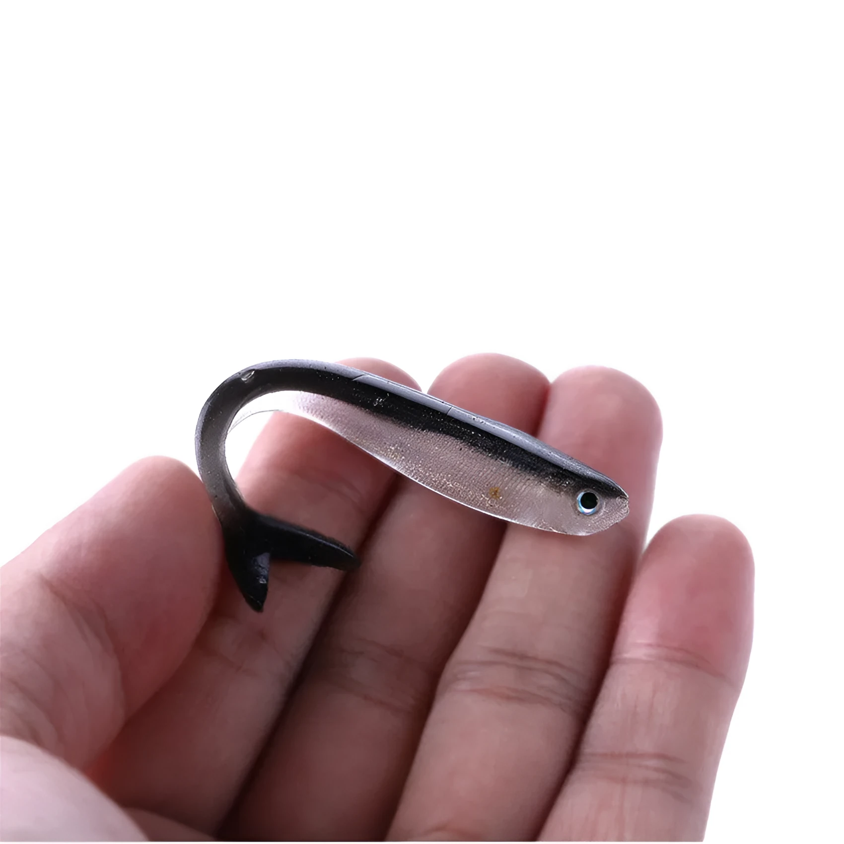 Pack of ten fishing loach soft baits plastic two-colour soft fish lures